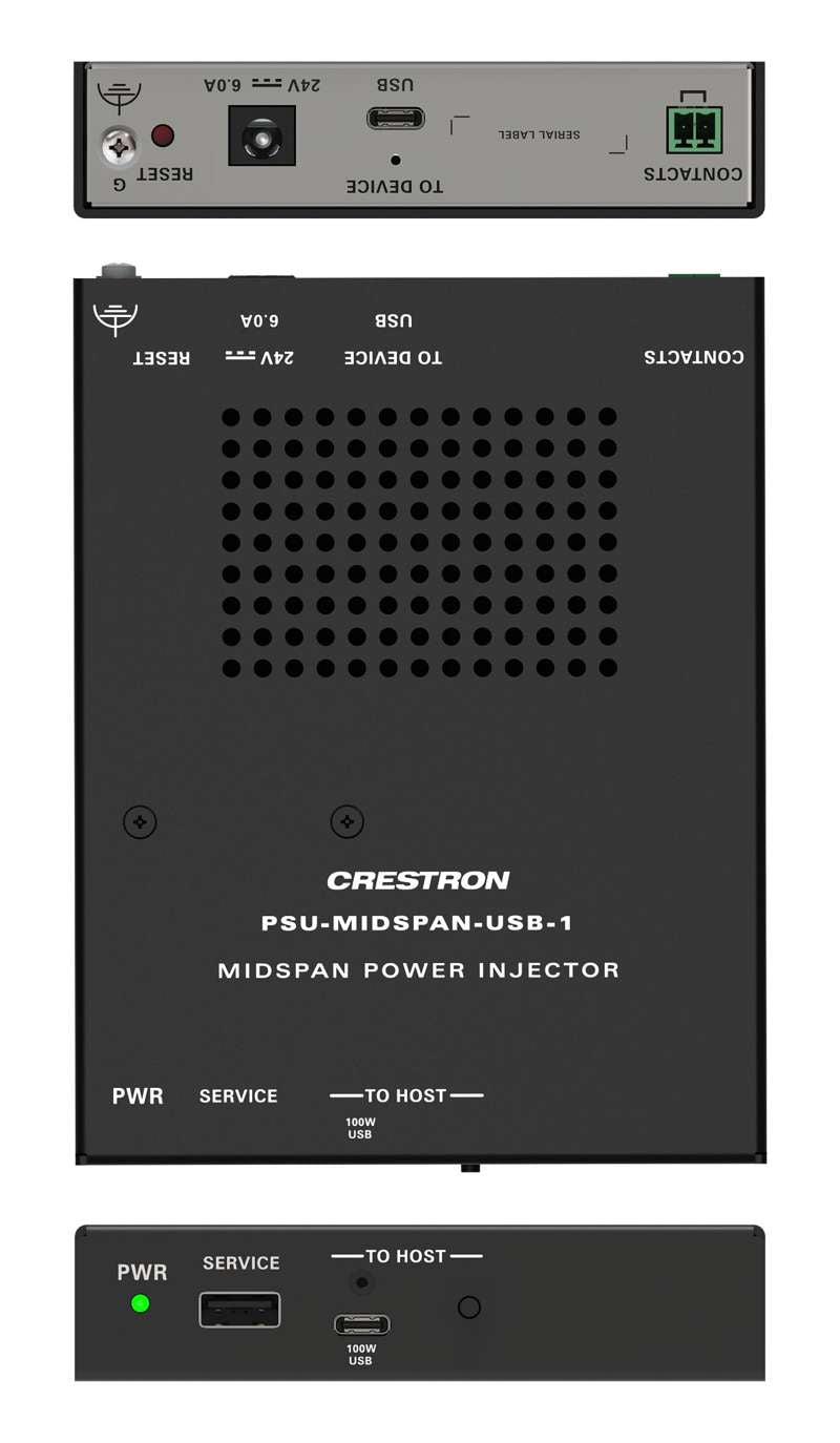 Crestron Single Channel Midspan USB Power Injector with Cables