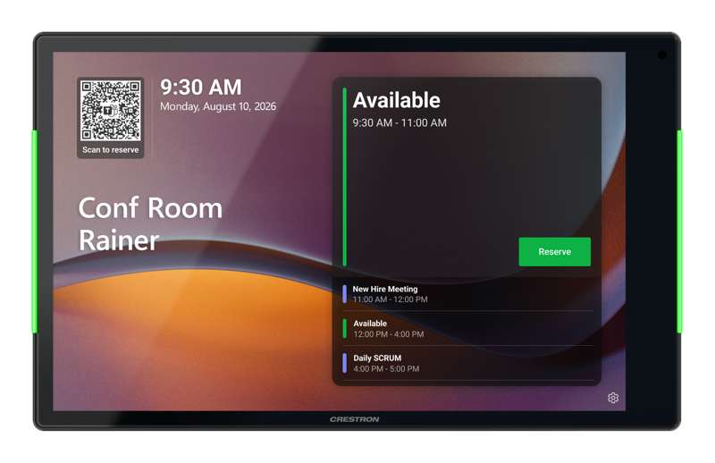 Crestron 10.1 in. Room Scheduling Touch Screen, Black