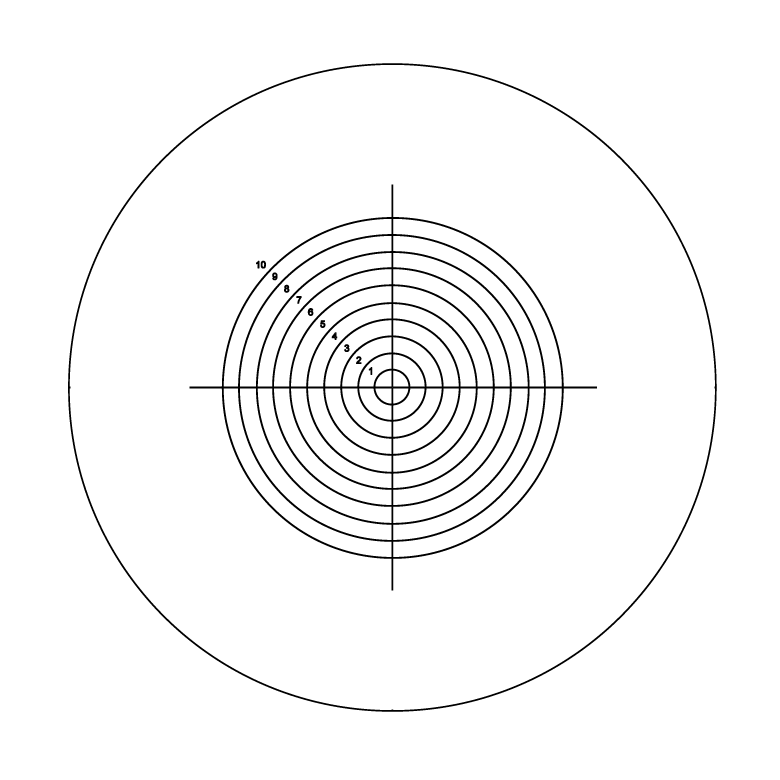 T-R19DS13P - Positive Concentric Circle Reticle, Ø19.0 mm, UVFS