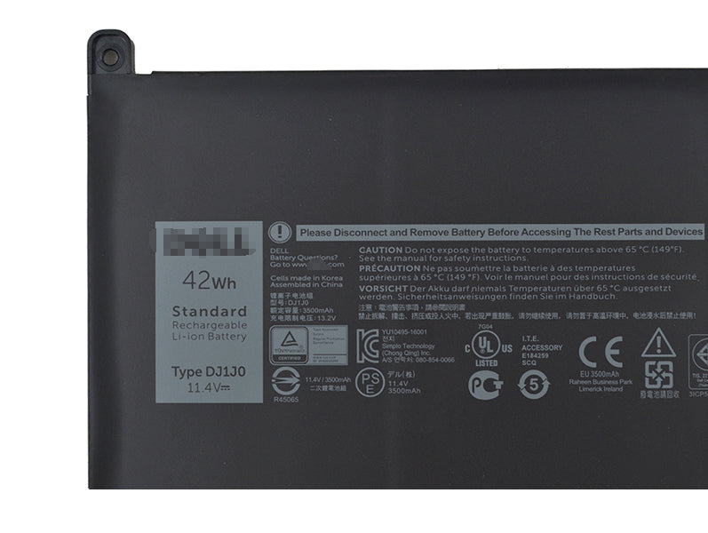 DJ1J0 PGFX4 42Wh Battery For DELL Latitude 12 7000 7480 7280