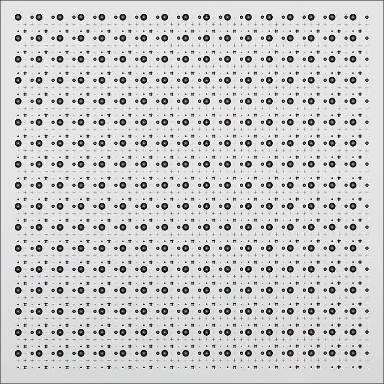 T-R3L3S5P - Positive Concentric Circle and Crosshair Grid Target, 3" x 3"