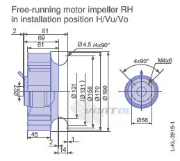 Brand new RH19V-2EP.W6.1R  ZIEHL-ABEGG centrifugal fan 1-230V 50/60HZ