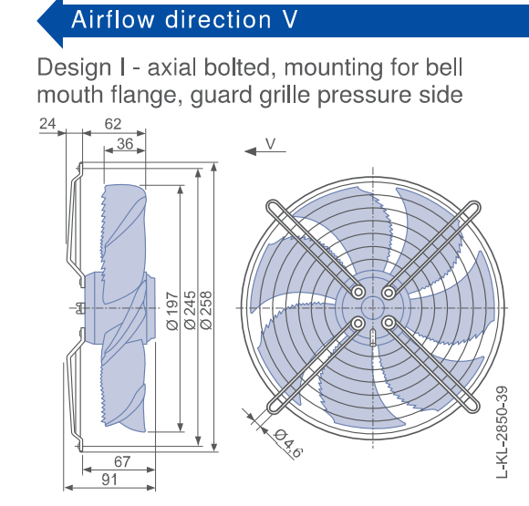 FN020-2EI.W6.V7  ZIEHL-ABEGG Axial Fan 0.075kW 230V 0.37A