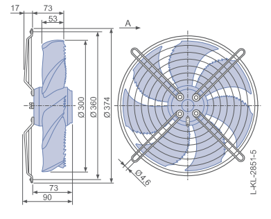 FN030-4ED.WA.A7  ZIEHL-ABEGG Axial Fan 0.09kW 230/V 0.39A 1290rpm
