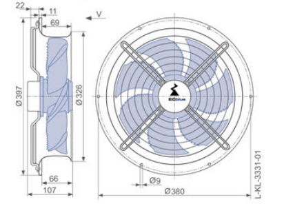 FN030-6IH.0E.V7 ZIEHL-ABEGG Axial Fan  150W 200-277/V 1.15/0.84A 1900rpm