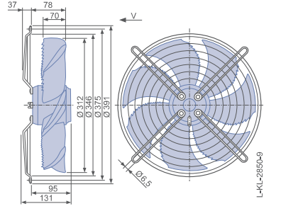 FN031-4EI.WD.V7  ZIEHL-ABEGG Axial Fan 0.12kW 230/V 0.54A 1330rpm