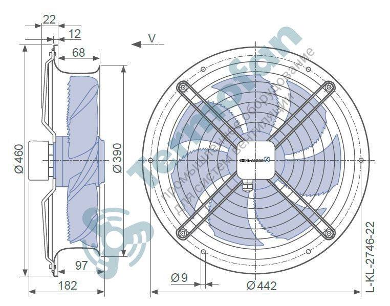 FN035-4EH.0F.V7P2  ZIEHL-ABEGG Axial Fan 230W 230V 1.05A 1410rpm