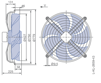 FN056-6EK.4I.V7P2  ZIEHL-ABEGG Axial Fan 1~230V 0.66kW 3A 860rpm