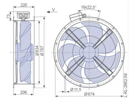 FN063-VDF.6N.V7P4 ZIEHL-ABEGG Axial Fan 3~380/480V 2.6kW 5A