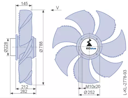 FN080-ZIA.GQ.V7P3 ZIEHL-ABEGG Axial Fan 3.1 kW 4.8/3.8 A 1100 rpm