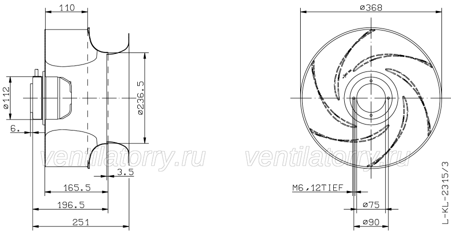 Brand new RH35G-6DK.2A.1R ZIEHL-ABEGG centrifugal fan 3-400V 50HZ