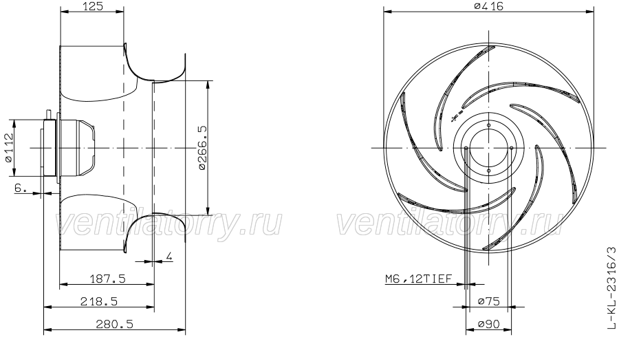 Brand new RH40G-4DK.2F.1R ZIEHL-ABEGG centrifugal fan 3-230/400V 50HZ 0.68A 0.41kw