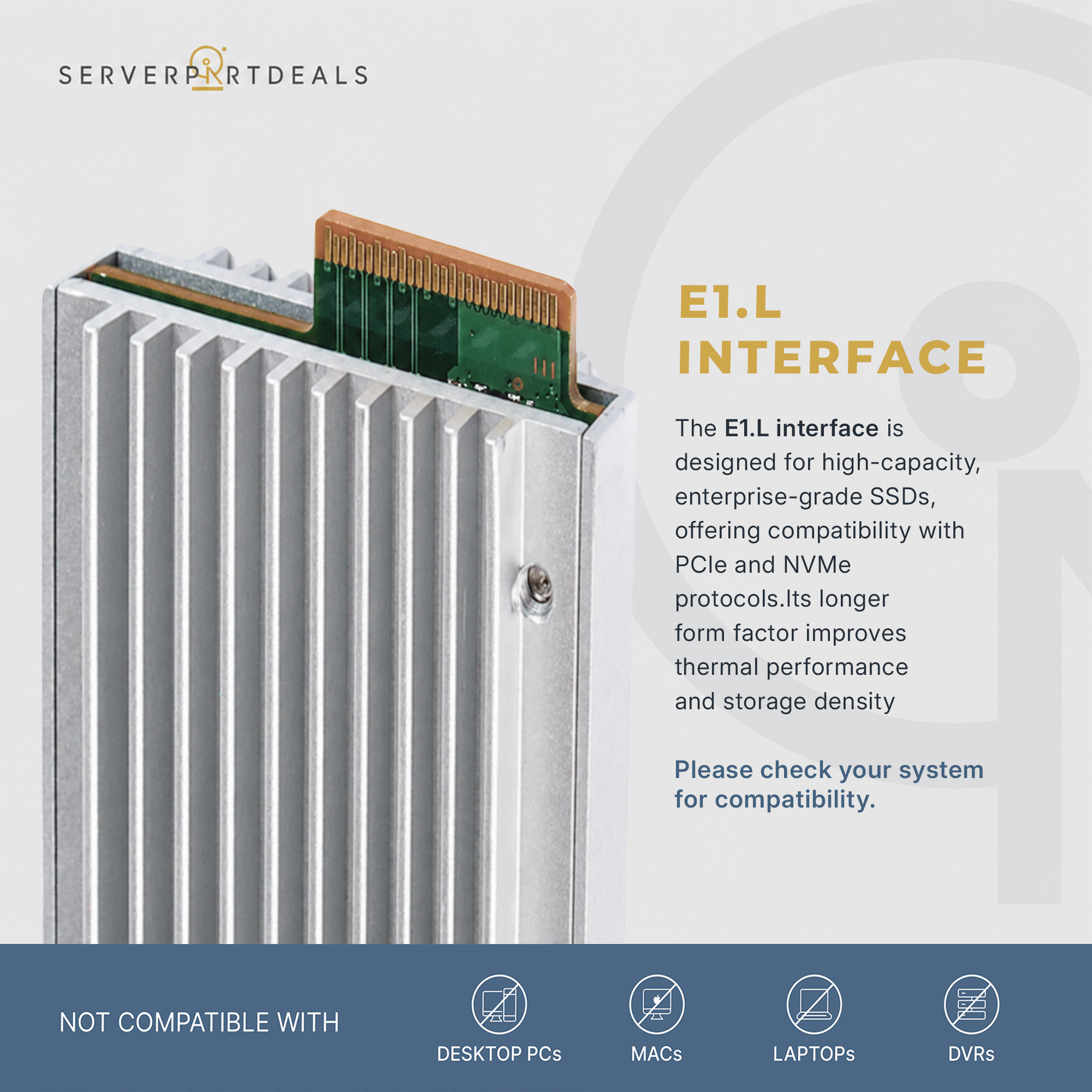 Intel D5-P4326 SSDPEXNV153T8D 15.36 TB 0.18 DWPD PCIe Gen 3.1 x4 4GB/s QLC NVMe 512e E1.L Recertified SSD