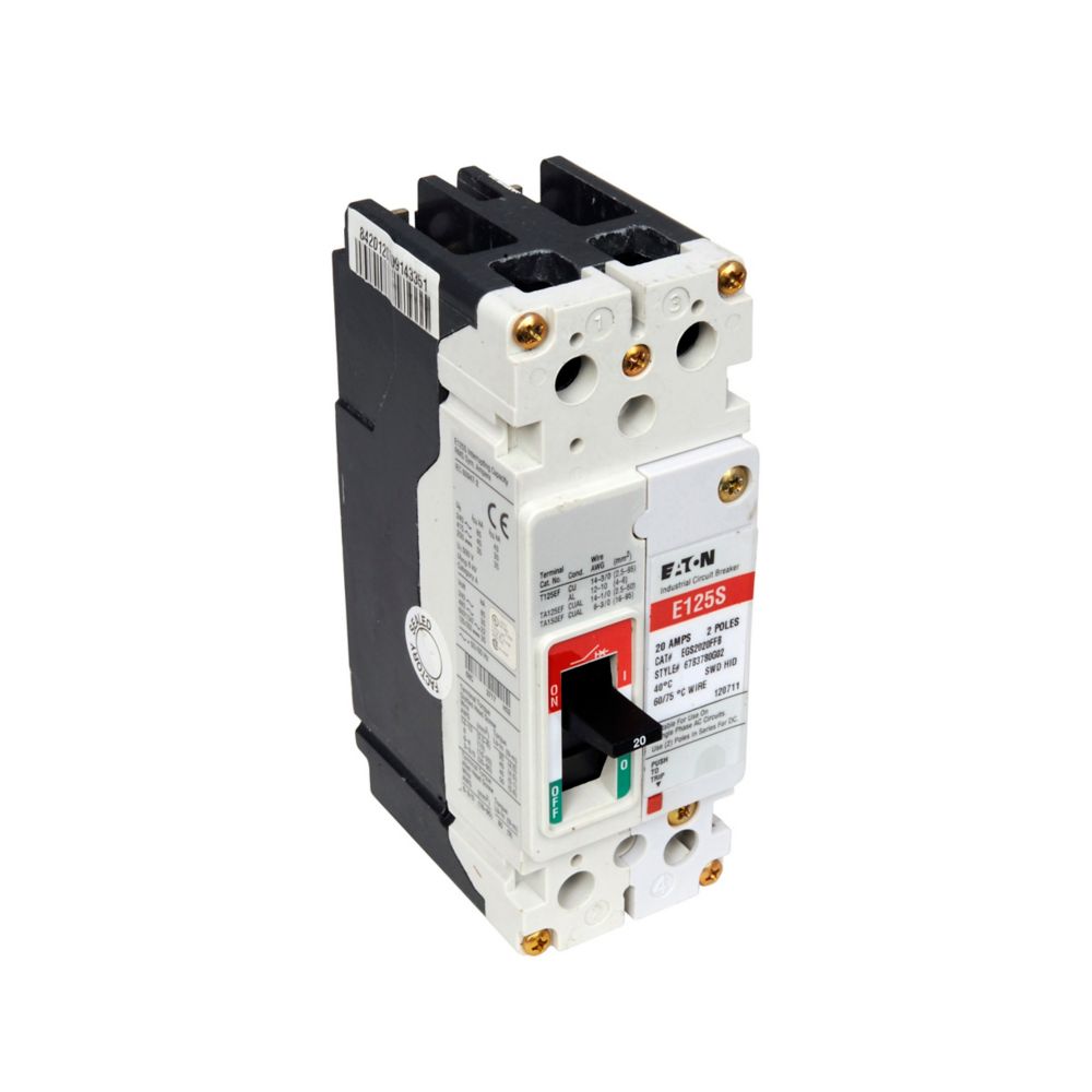 EGH2020FFB | Eaton Series G 20A 2-Pole 600Y/347V Molded Case Circuit Breaker