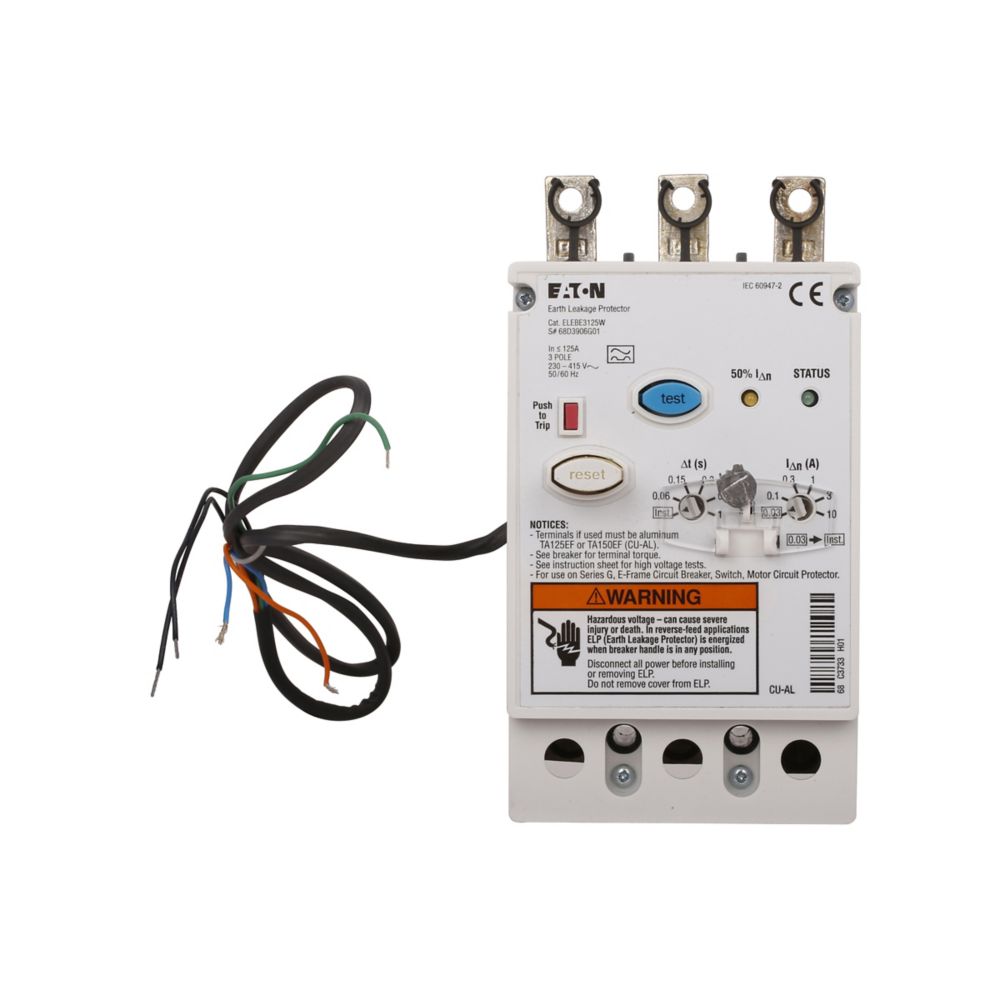 Eaton ELEBE3125G Series G 125A Earth Leakage Module 3-Pole 230–415V MCCB Accessory