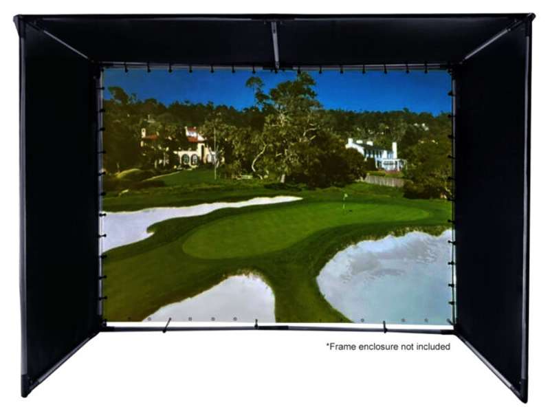 Elite Screens GolfSim DIY, Do-it-Yourself ImpactWhite 360 Golf Impact Screen Material, Velvet Border with Metal Grommets, 118.1" x 96.5", Folded Packing