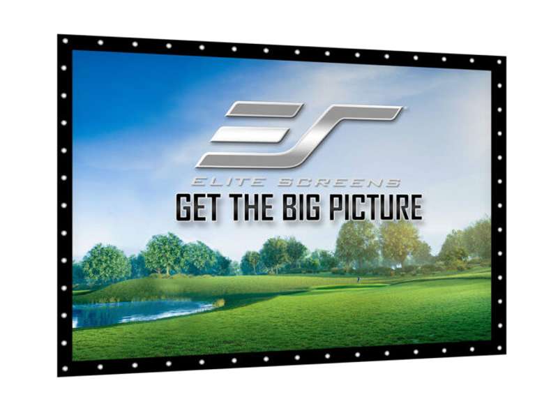 Elite Screens GolfSim DIY, Do-it-Yourself ImpactWhite 360 Golf Impact Screen Material, Velvet Border with Metal Grommets, 118.1" x 118.1", Folded Packing