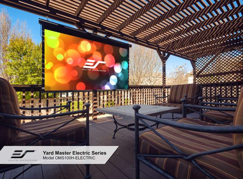 Elite Screens Yard Master Electric Series, 165-inch Diag., 16:9 Electric Screen, MaxWhite Material