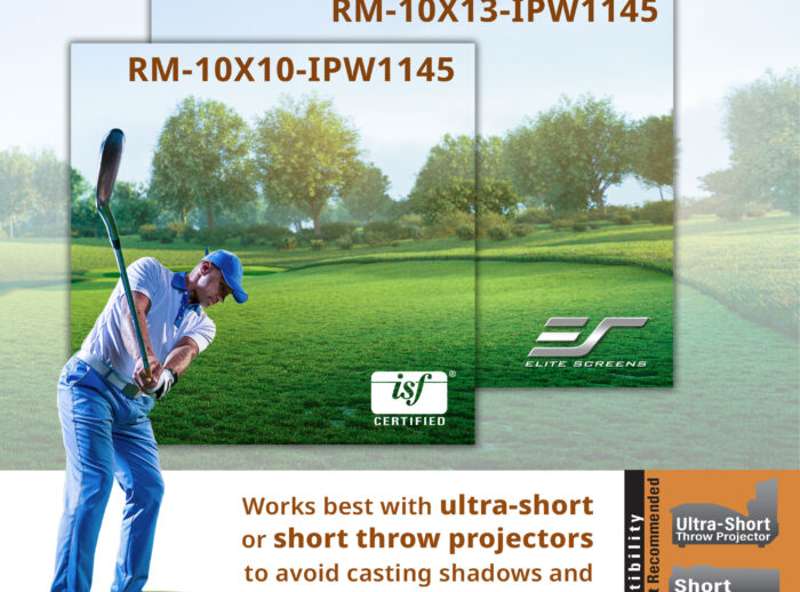Elite Screens Designer Cut ImpactWhite 1145 Multi-Sport/Golf Impact Screen Raw Triple-Layer Material, 120" x 156"