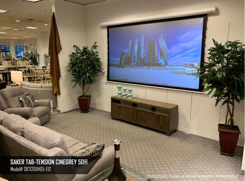 Elite Screens Saker Tab-Tension CineGrey 5D Series, 135-inch Diag. 16:9 Electric Screen, CineGrey 5D Material