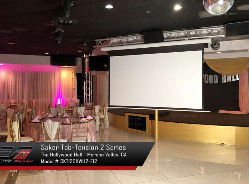 Elite Screens Saker Tab-Tension 2 Series, 165-inch Diag. 16:9 Electric Screen, CineWhite Material
