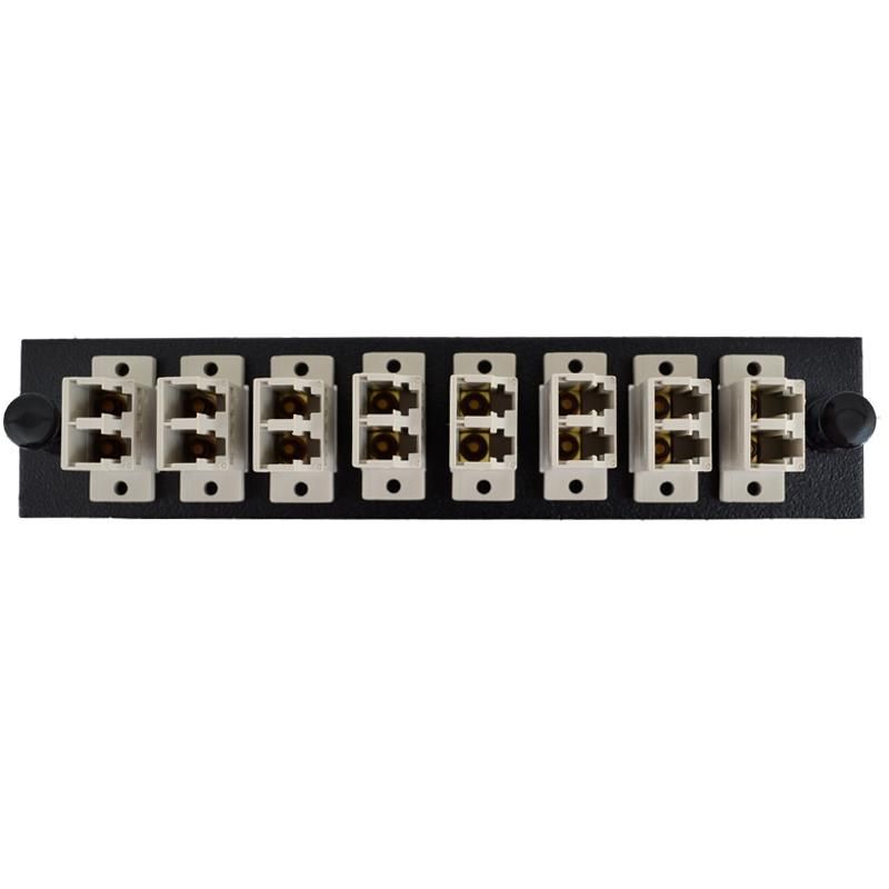 LC Duplex 8 Pack MM Beige Adapter Plate - Black
