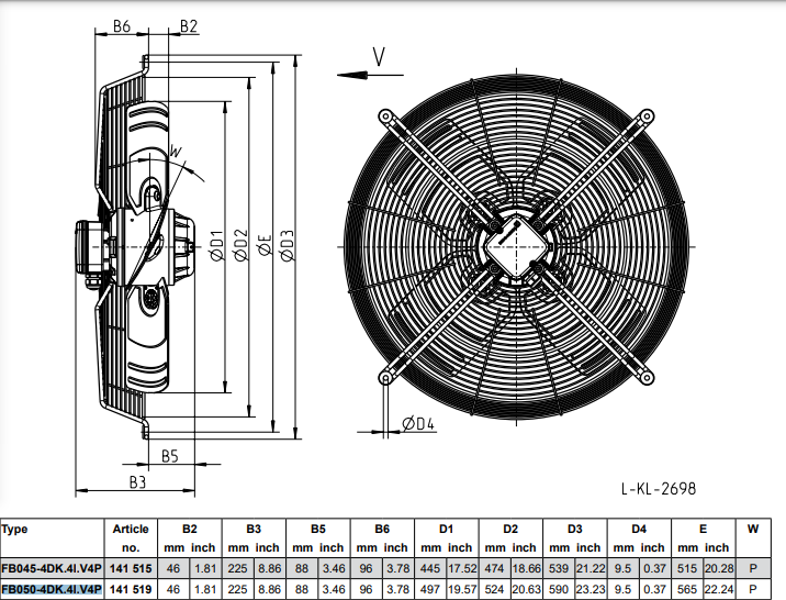 FB050-4DK.4I.V4P(Arti No:125331) MK106-4DB.14U  ZIEHL-ABEGG Axial Fan 3-460V 50/60HZ 0.93KW