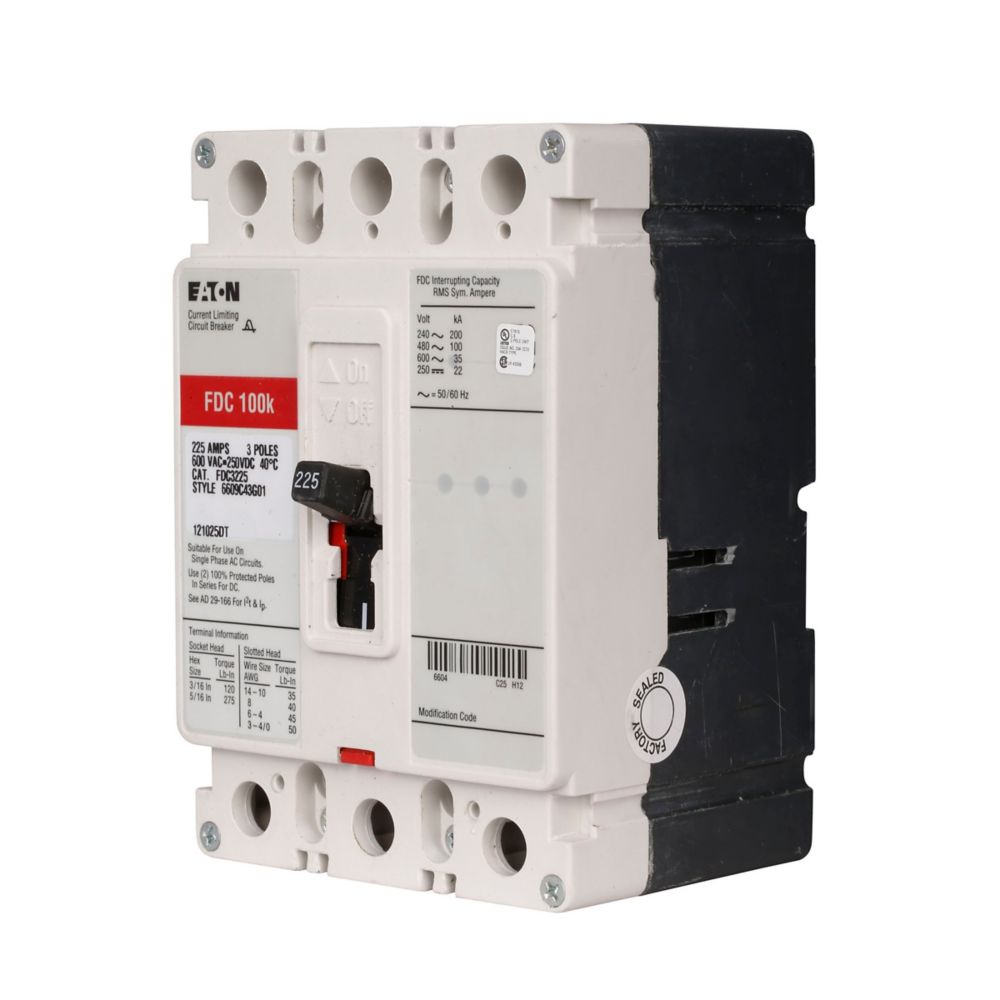 Eaton FDC3100 Series C 100A 3-Pole Molded Case Circuit Breaker for Industrial Power Distribution