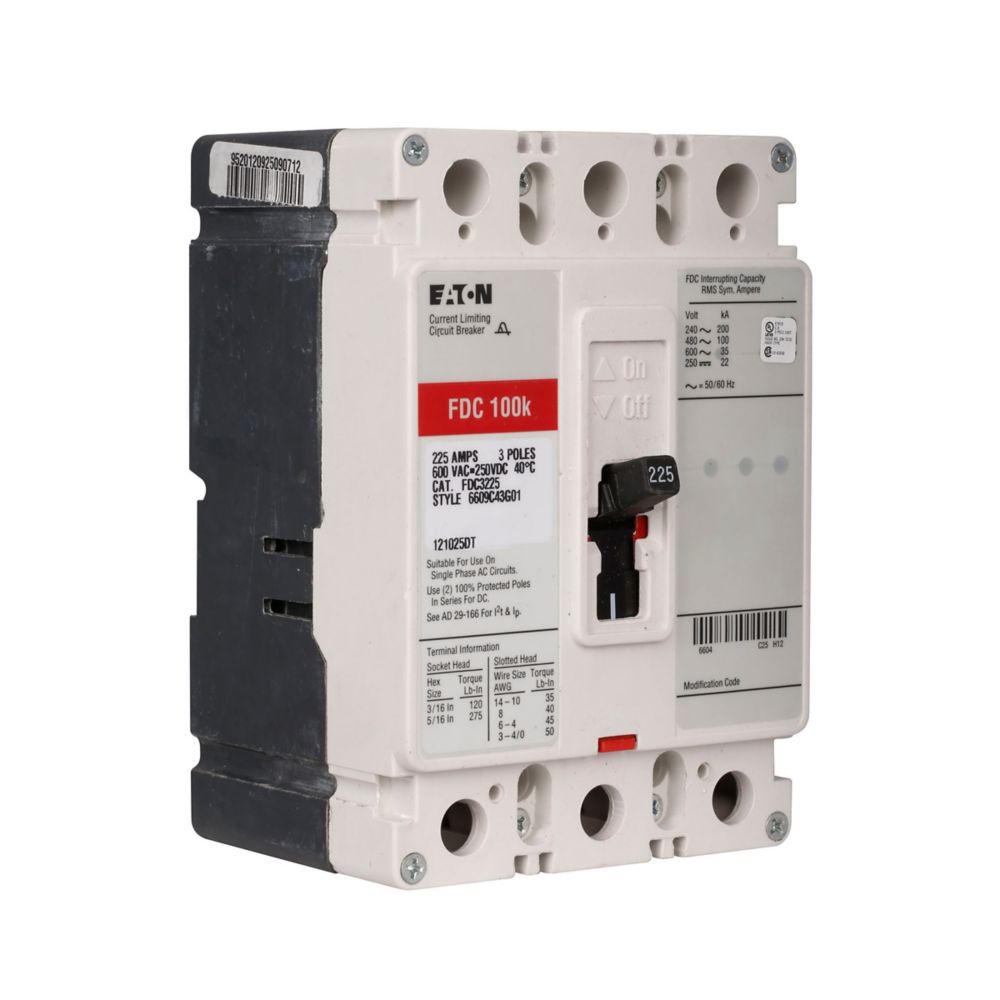 Eaton FDC3030L Series C 30A 3-Pole Molded Case Circuit Breaker for Industrial Power Distribution