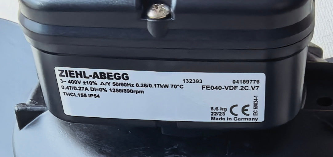 FE040-VDF.2C.V7 ZIEHL-ABEGG Axial Fan 400V High-Performance Industrial Fan
