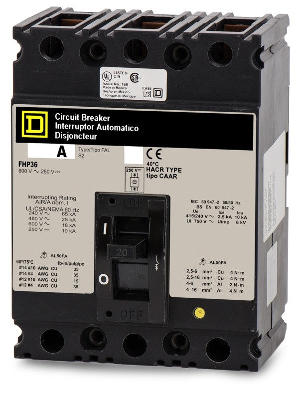 FHP36090 | Schneider Electric 90A 3-Pole High-Interrupting Molded Case Circuit Breaker