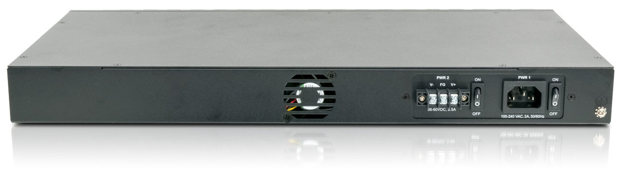 FMC-1800-AD - Gigabit 18 port SFP managed patching hub, 10/100/1000Base-TX to 100/1000Base-X SFP, SNMP, USB, rack 19", AC & DC48 power