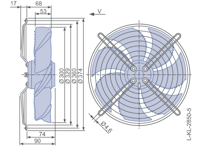 FN030-4EI.WA.V7 ZIEHL-ABEGG Axial Fan 0.09kW 230/V 0.39A 1290rpm