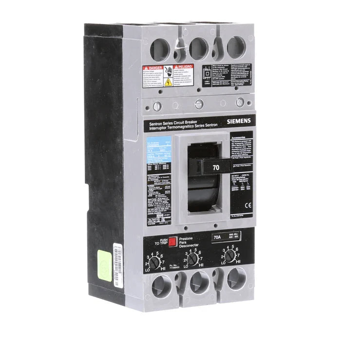 FXD63B070 | Siemens Sentron Series Circuit Breaker 70A 3-Pole 600V FD Frame