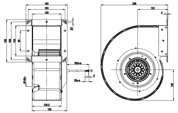 G4E180-FS11-01 ebm papst centrifugal fan Motor M4E074-DF