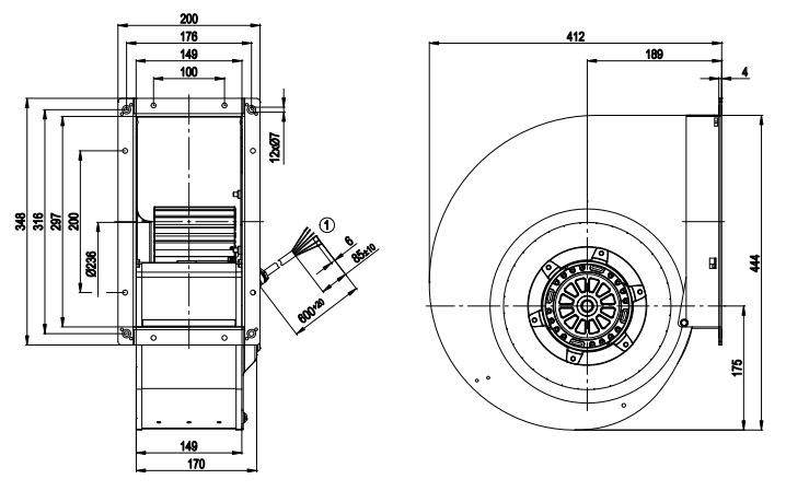 G4E280-CA21-01 ebm papst centrifugal fan Motor M4E094-HA