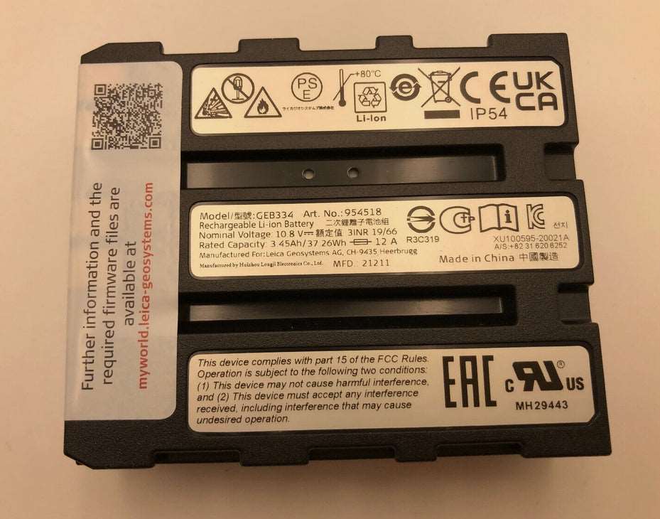 GEB334 954518 Battery for Leica CS20 FlexLine TS03, TS07, TS10, iCB50, iCB70