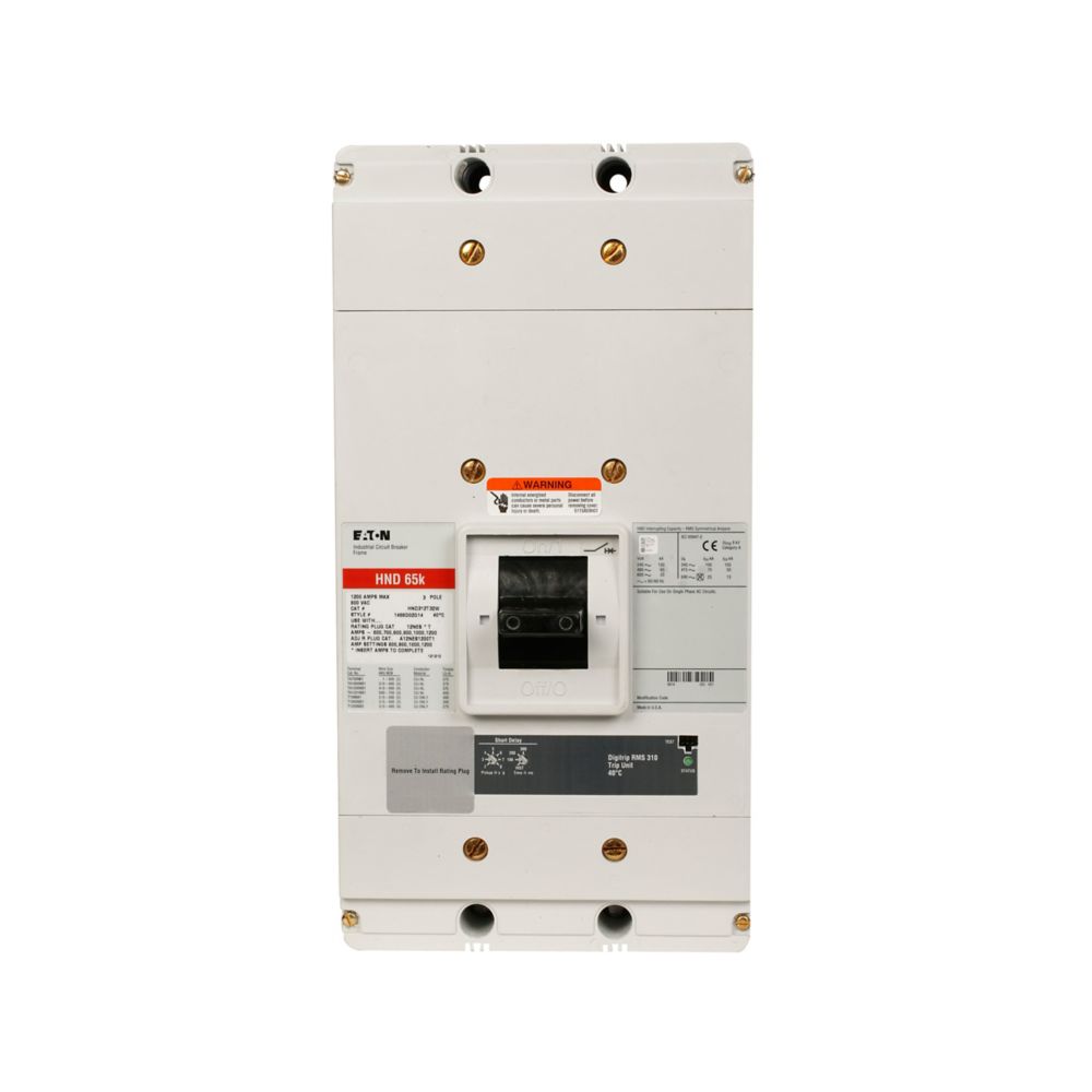 Eaton ND312T36W Series G 1200A Molded Case Circuit Breaker 600VAC 3-Pole