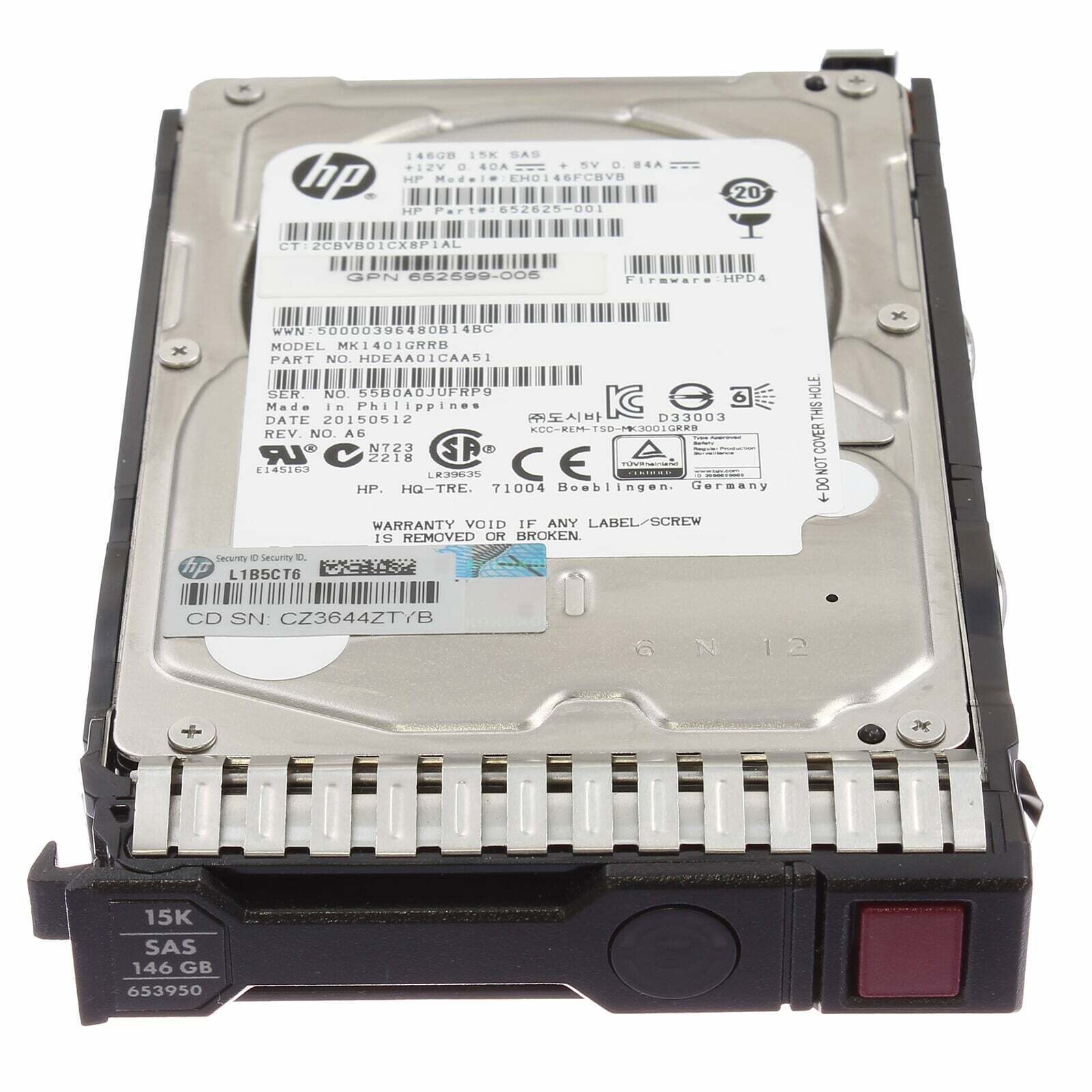 652605-B21/653950-001/652599-002/652625-001-146GB 6G SAS 15K 2.5in G8/G9 886111585571