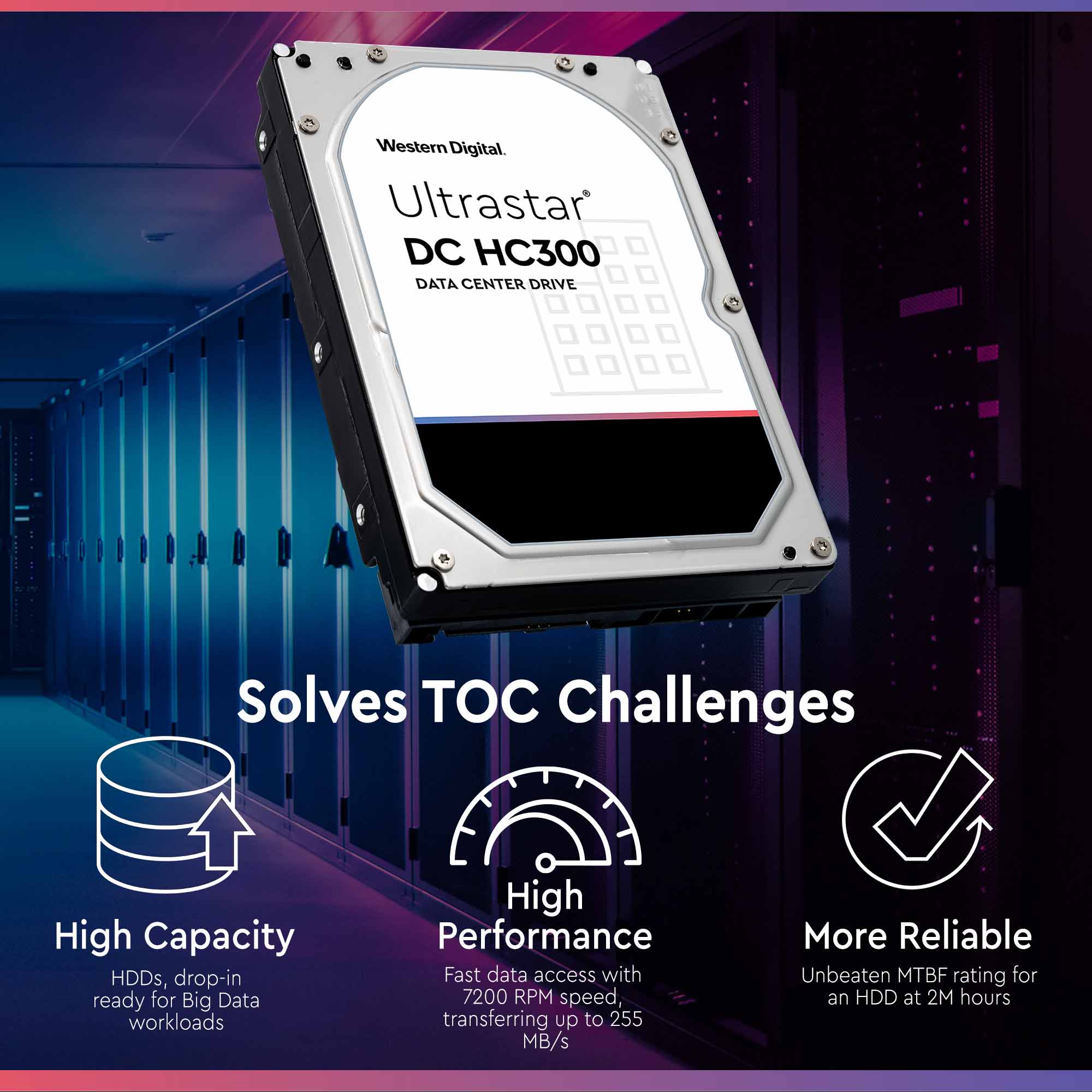 Western Digital Ultrastar DC HC310 HUS726T6TAL5204 0B36073 6TB 7.2K RPM SAS 12Gb/s 512e 256MB 3.5" SE Hard Drive