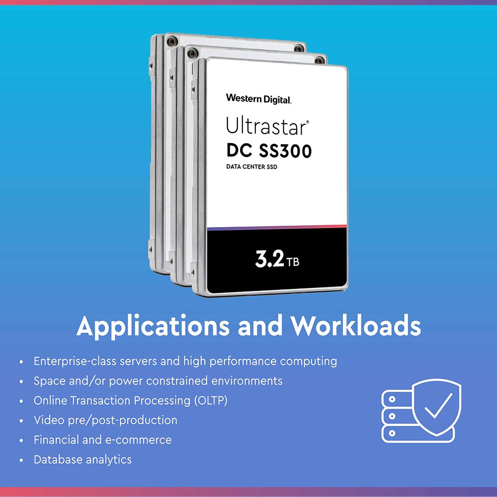 Western Digital Ultrastar DC SS300 HUSMR3232ASS205 JFCC7 3.2TB SAS 12Gb/s 3D MLC TCG-FIPS 2.5in Solid State Drive