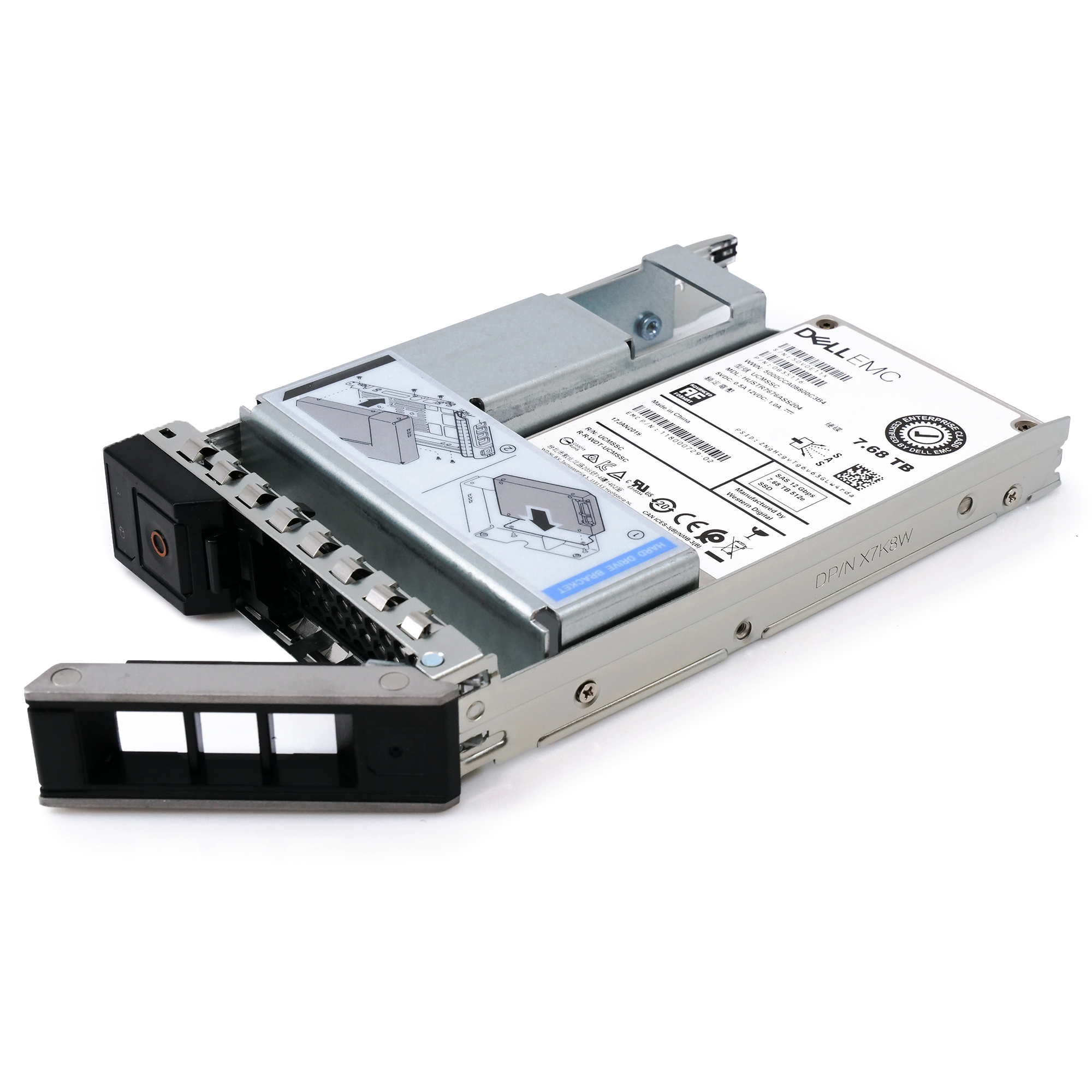 Dell EMC G14 HUSTR7676ASS204 0B35116 7.68TB SAS 12Gb/s 512e 1DWPD Read Intensive 3.5in Refurbished SSD