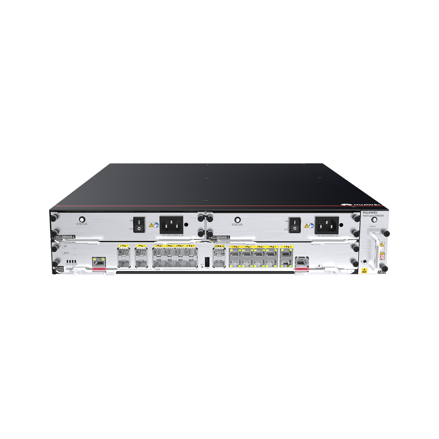 Huawei NetEngine AR6280 – 8 Service Board Slots (4 SIC,2 WSIC,2 XSIC)