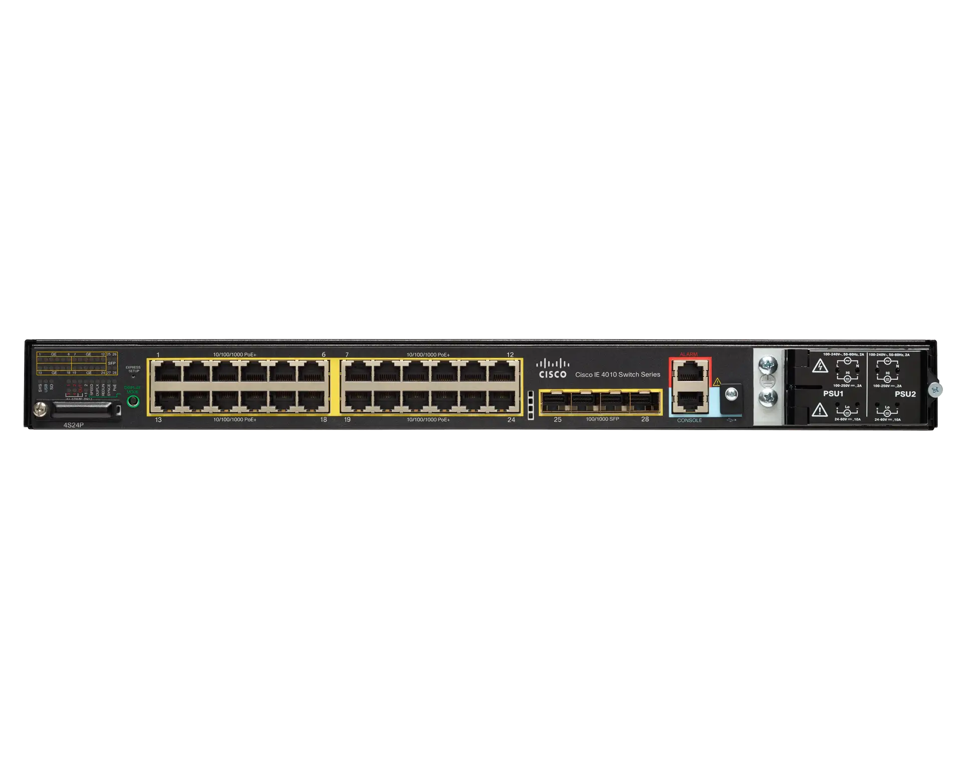 Cisco IE-4010-4S24P 24-Port Gigabit PoE Industrial Ethernet Switch with 4 Gigabit SFP Uplink Ports