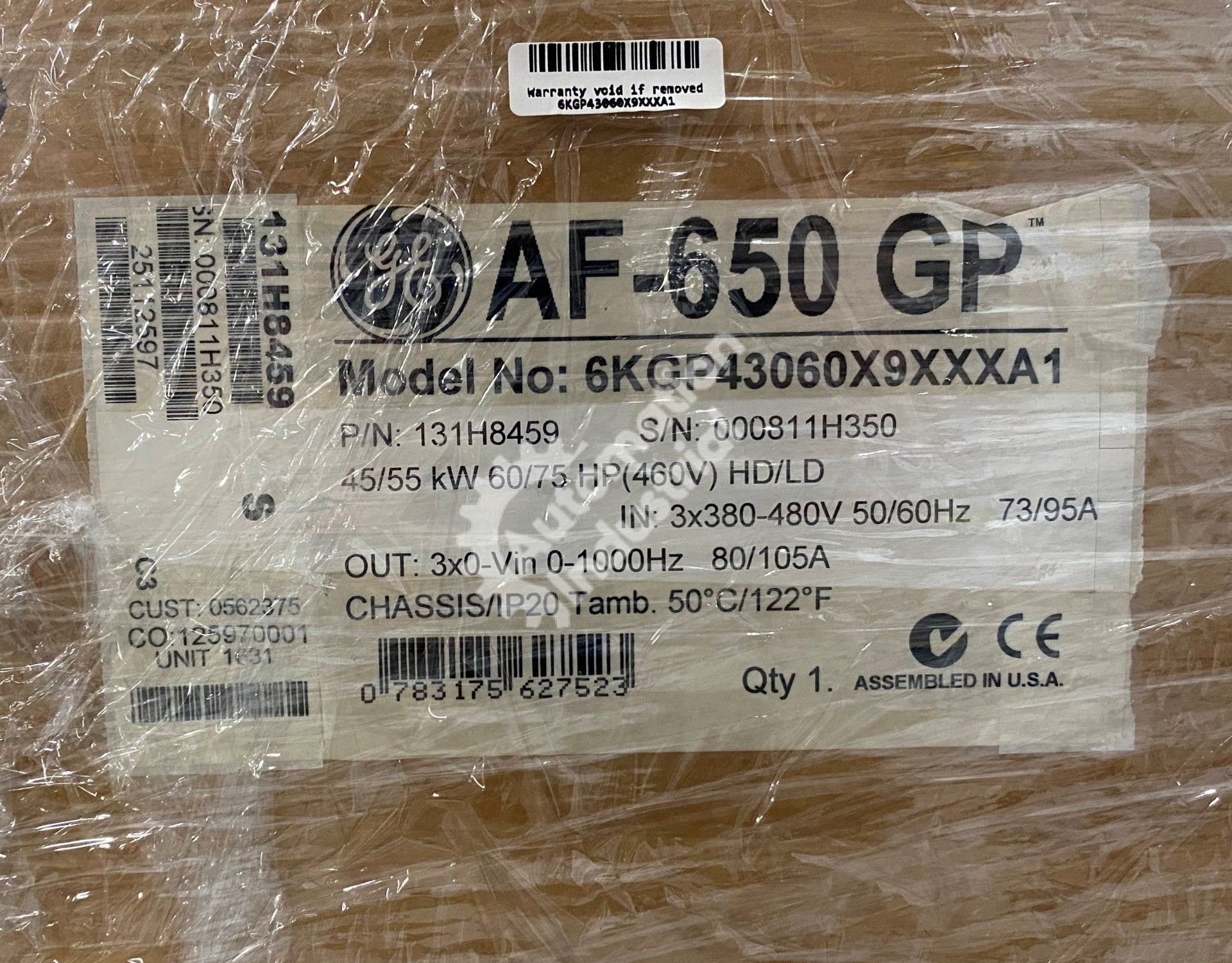 GE General Electric 6KGP43060X9XXXA1 131H8459 AF-650 GP AC Drive NEW