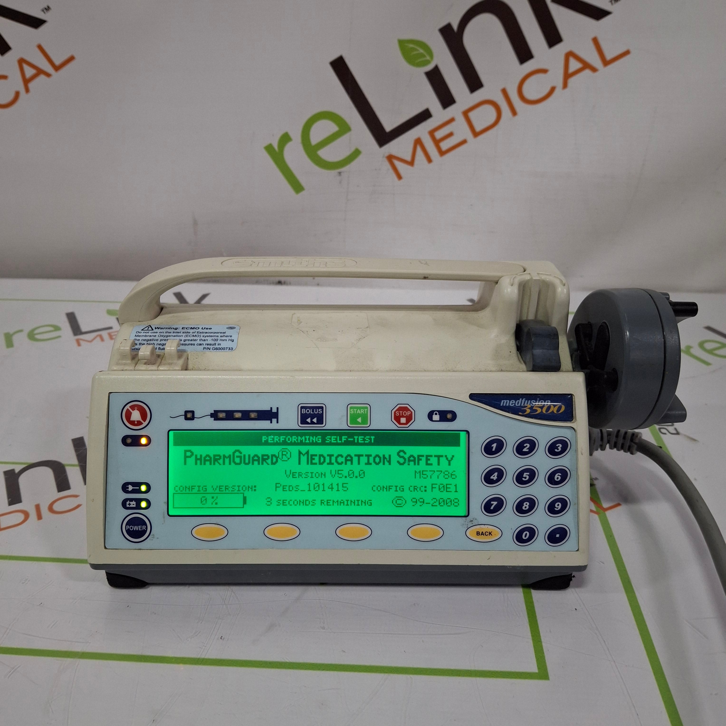 Smiths Medical Medfusion 3500 Version 5 Syringe Infusion Pump