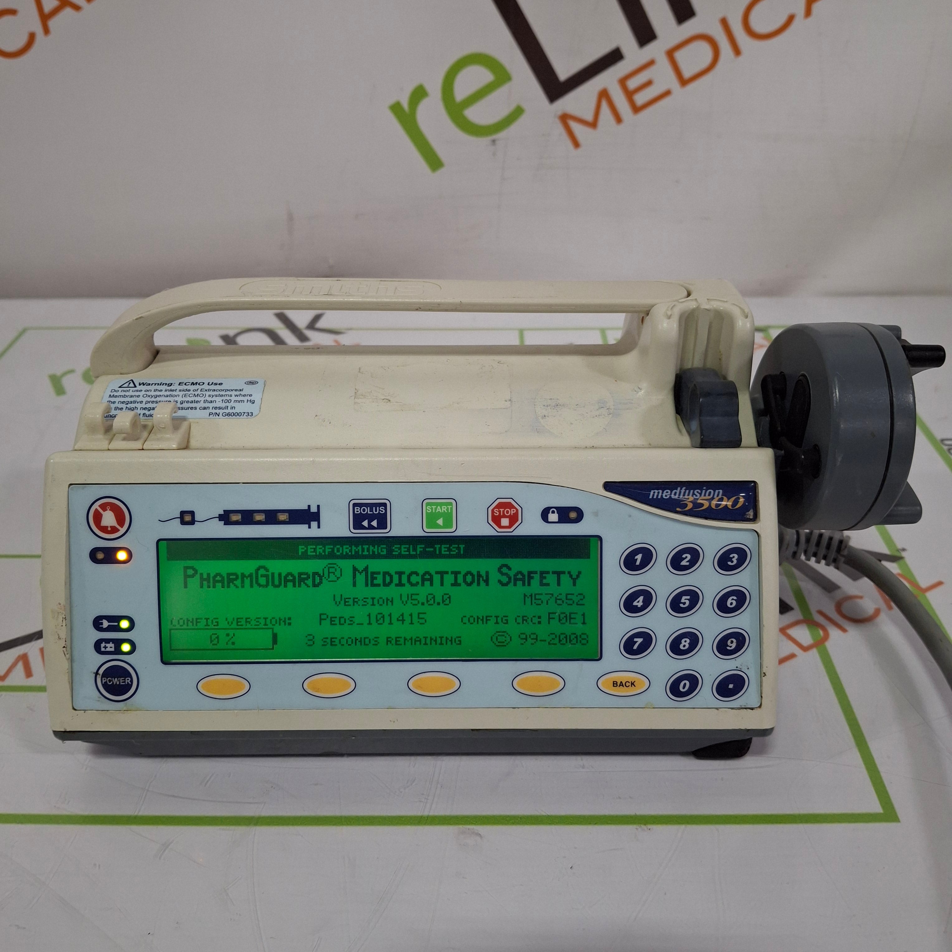 Smiths Medical Medfusion 3500 Version 5 Syringe Infusion Pump