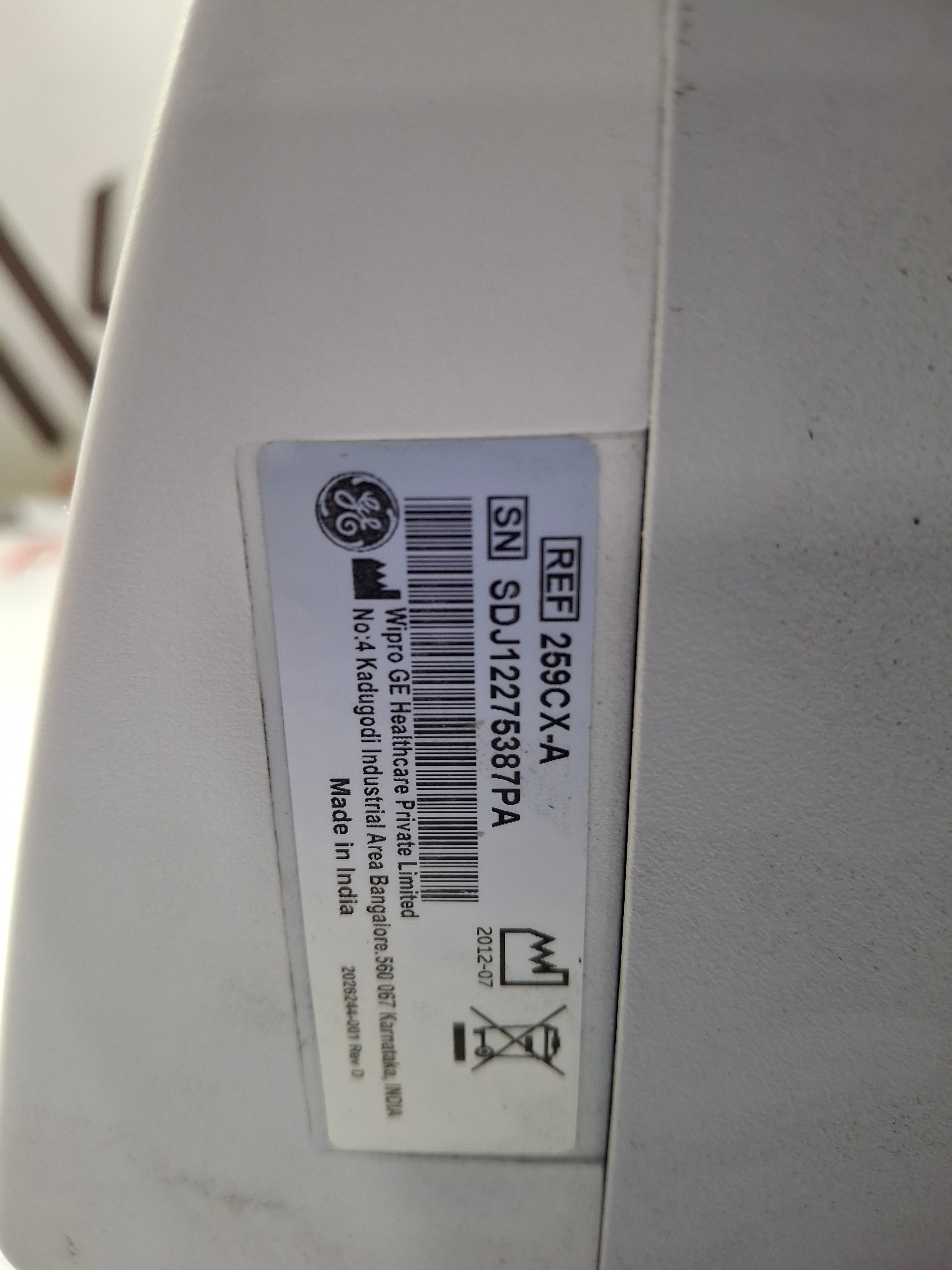 GE Healthcare Corometrics 250cx Series Model 259cx-a Fetal Monitor