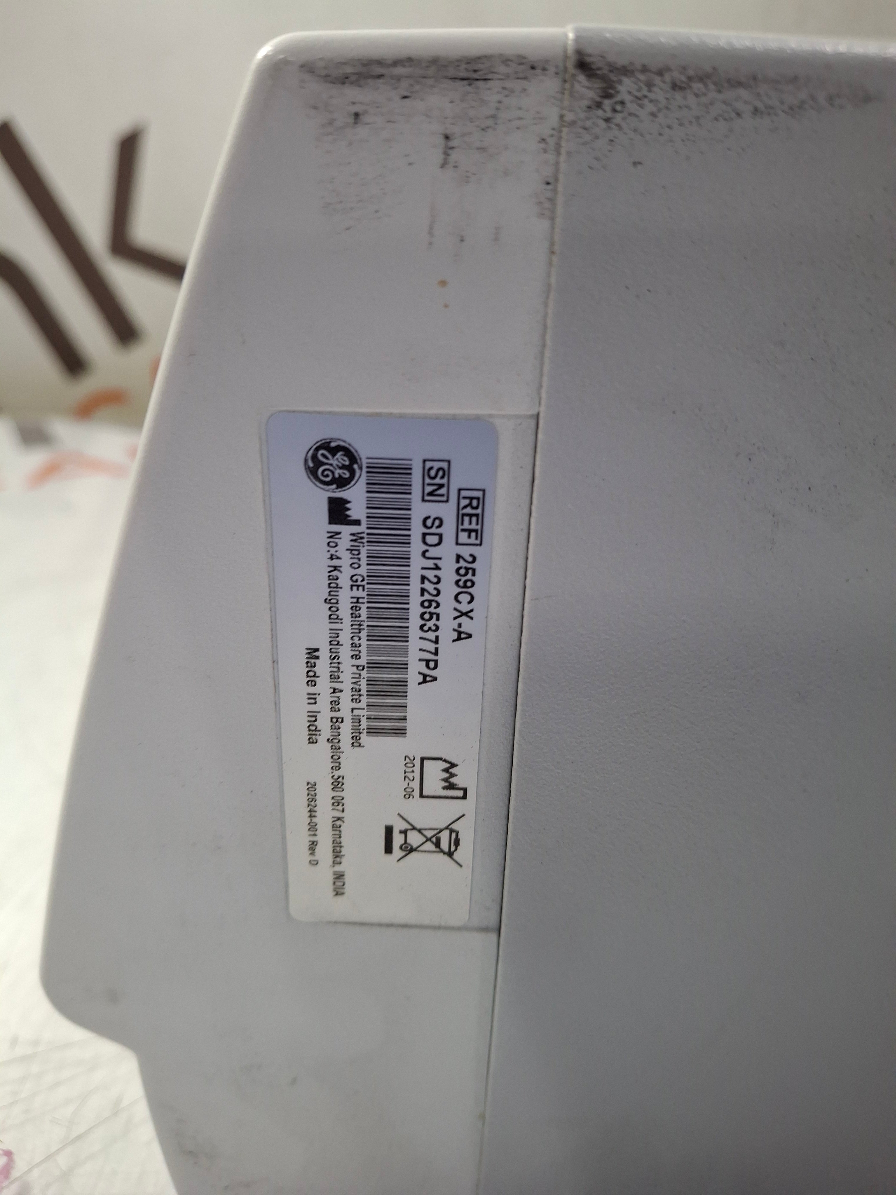 GE Healthcare Corometrics 250cx Series Model 259cx-a Fetal Monitor