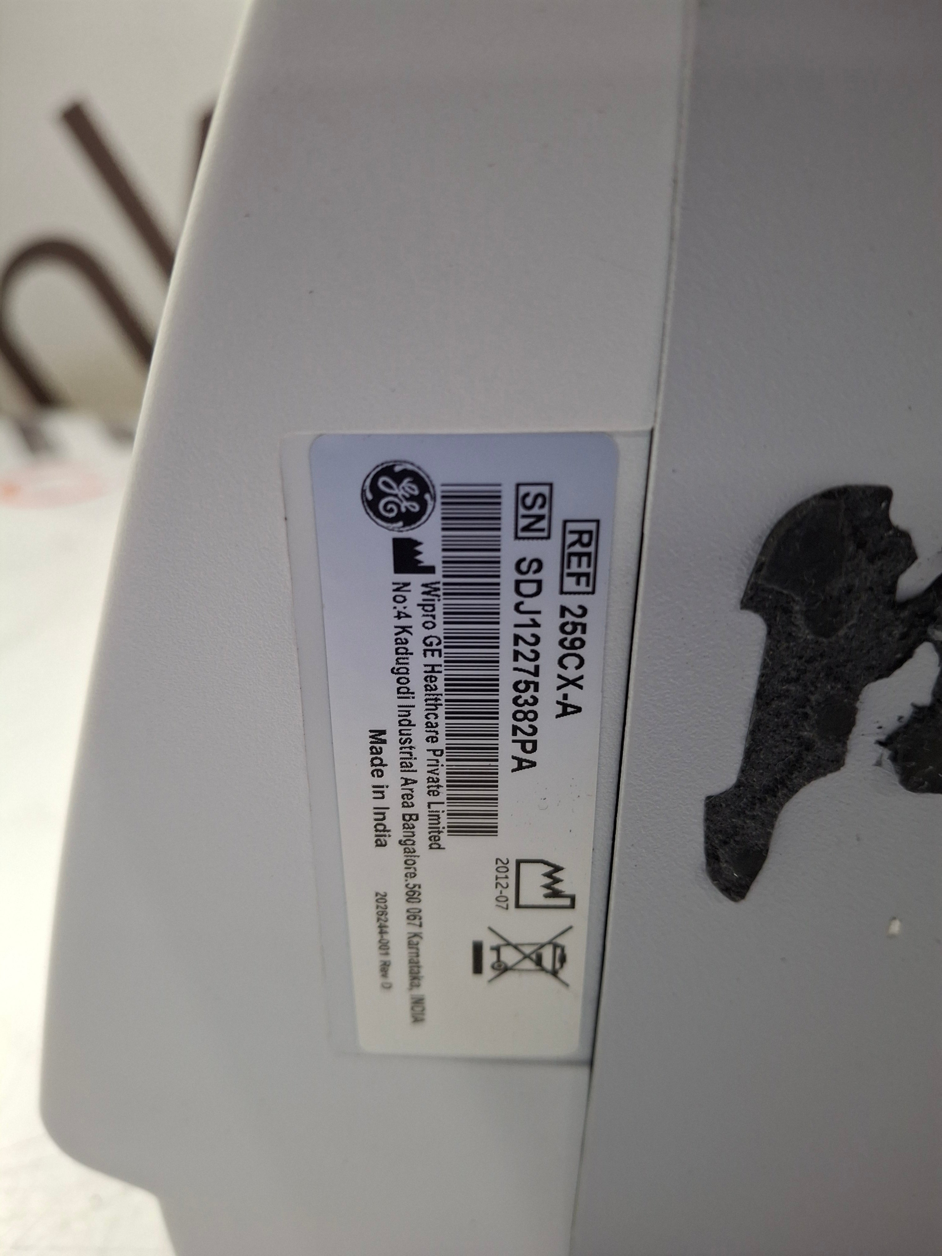 GE Healthcare Corometrics 250cx Series Model 259cx-a Fetal Monitor